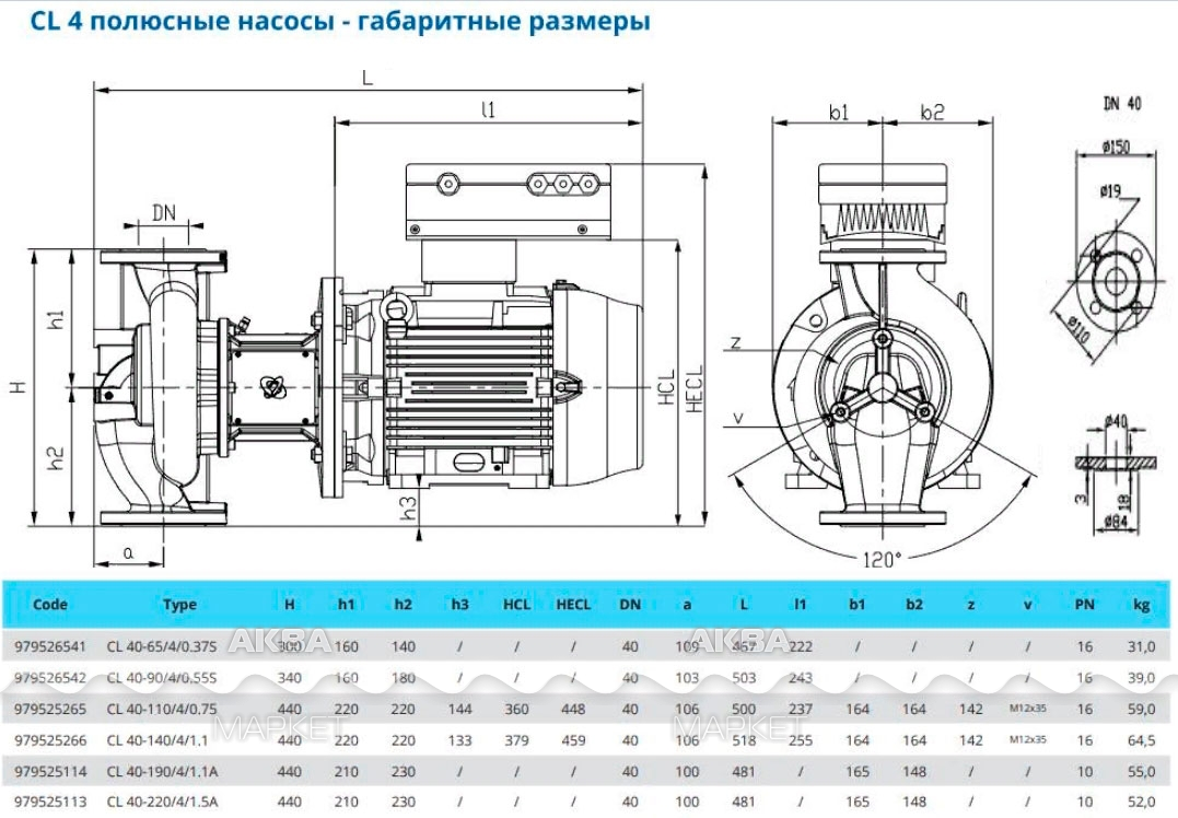 Циркуляционный насос IMP CL 40-65/4/0.37S - Купить по выгодной цене в  интернет-магазине AquaMarket ⬥ Доставка по Сибири или самовывоз из ПВЗ -  Код товара 234870