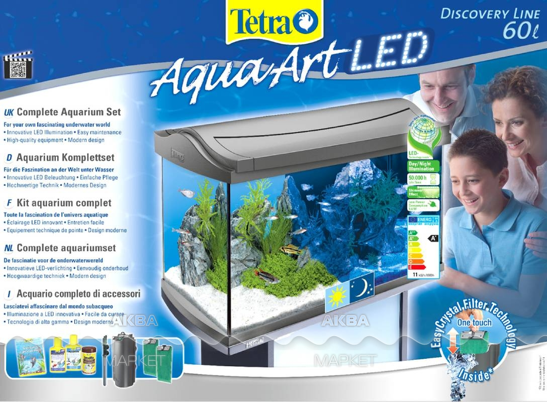 Аквариум Tetra (Тетра) AquaArt LED Tropical 60л 61,5х34х43см - Купить по  низкой цене в интернет-магазине AquaMarket ⬥ Доставка в Новосибирске и по  Дальнему востоку - Код товара 382311