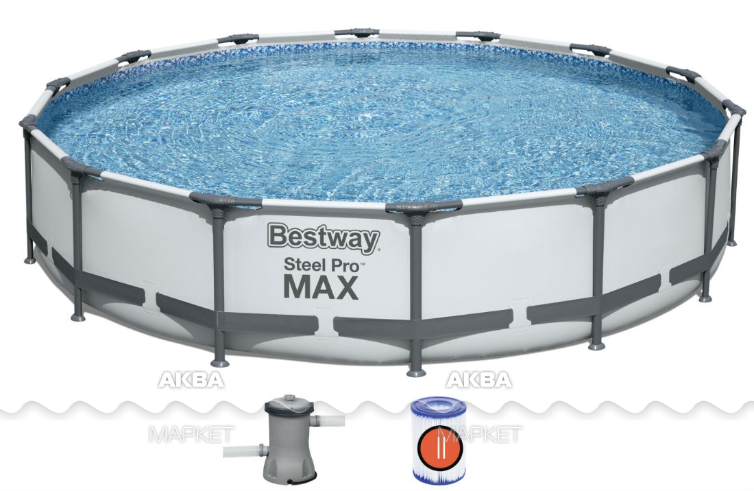 Каркасный бассейн Bestway Steel Pro Max 56595, 427x84 см (фильтр) - Купить  по низкой стоимости в интернет-магазине AquaMarket ⬥ Доставка по Дальнему  востоку - Код товара 53192