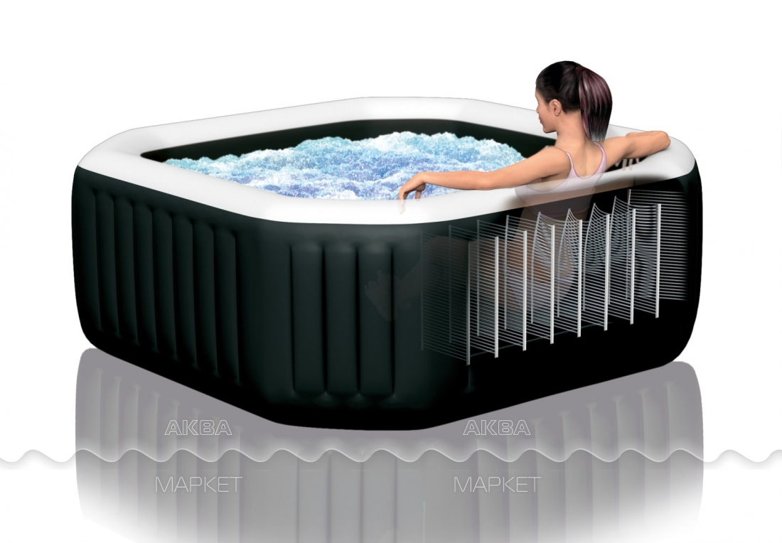 Надувной СПА бассейн (джакузи) INTEX PureSpa Jet and Bubble deluxe massage  set, арт. 28462 - Купить по доступной цене в интернет-магазине AquaMarket ⬥  Доставка по Дальнему востоку - Код товара 53928